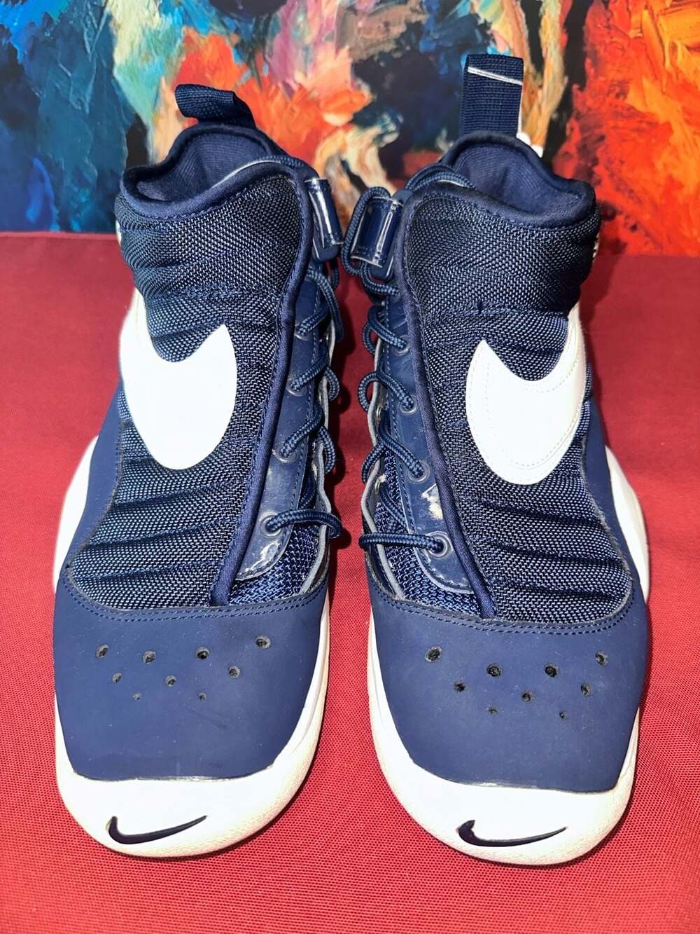 No.04 Nike Air Shake Ndestrukt Size 10 Midnight Navy White Basketball Shoes